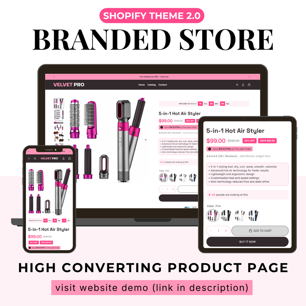 Velvet Pro- Shopify Store Template with High Converting Product Page
