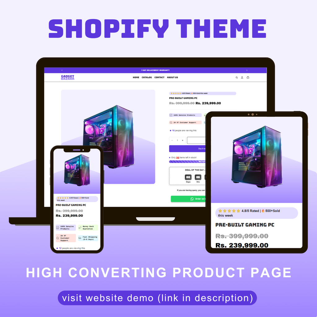 Gadget Bazaar | Shopify Theme Template with High-Converting Product Page
