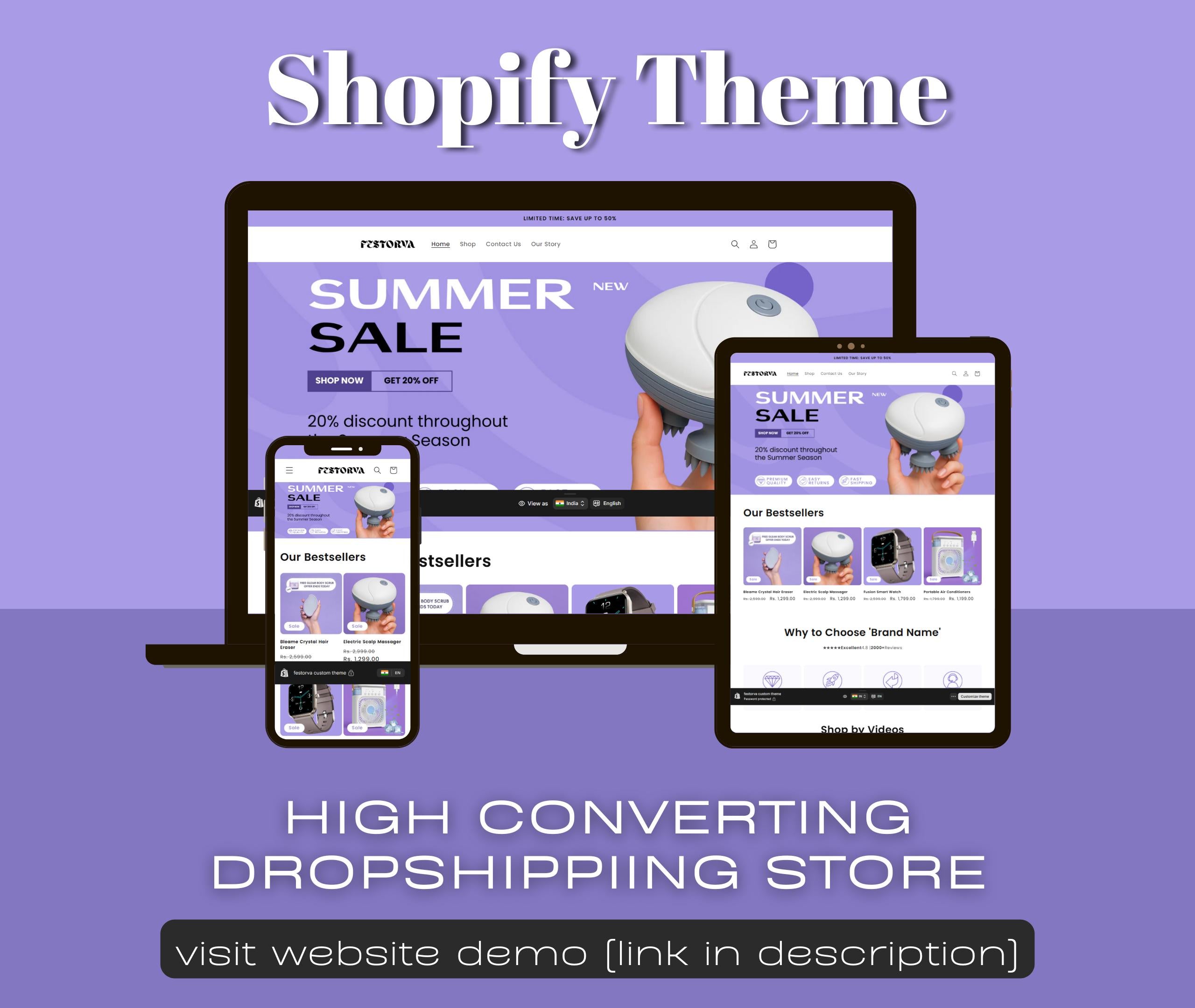 Festrova- Shopify Store Template with High Converting Product Page