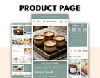 Meadow Flames Theme | Candle Store Shopify Theme | Olive Green E-Commerce Template (Digital Download)