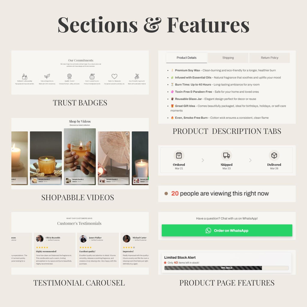 BareWaxCo Theme | Candle Store Shopify Theme | Beige and Grey E-Commerce Template with Product Page